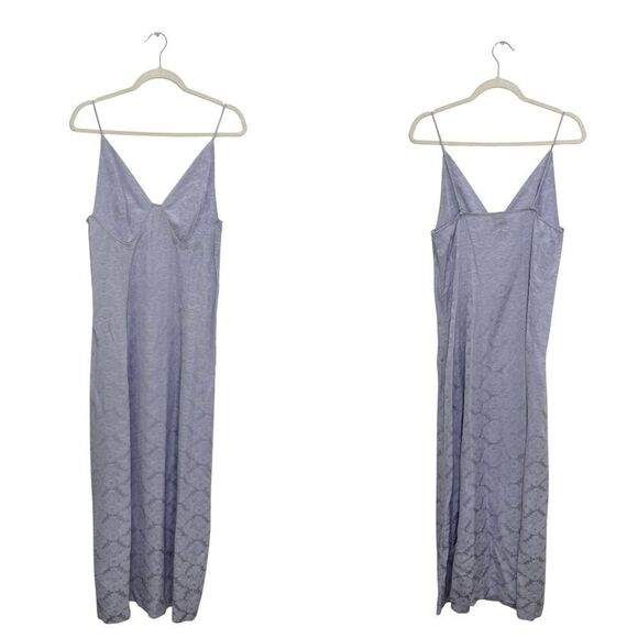 NEW GANNI Jacquard Midi Slip Dress in “Cosmic Sky” lavender - Picture 12 of 15
